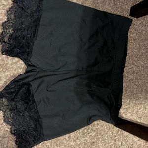 Black biker shorts with lace